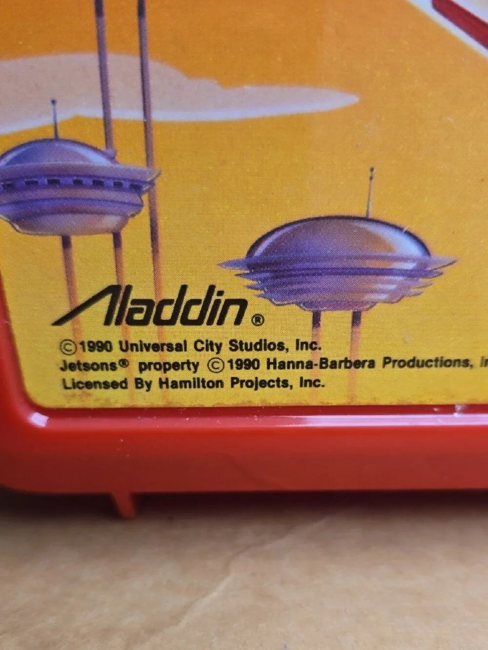 Vintage Jetsons The Movie Red Kids Lunchbox 1990 Aladdin Brand